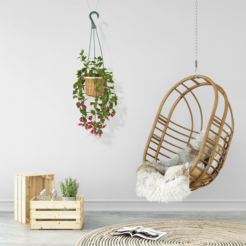 Spider Plant Hanging - 5個セットの吊り下げプランターフック、省スペース円形チェーンハンガー、スパイダープラント、多肉植物、室内緑化用、モダンミニマリスト