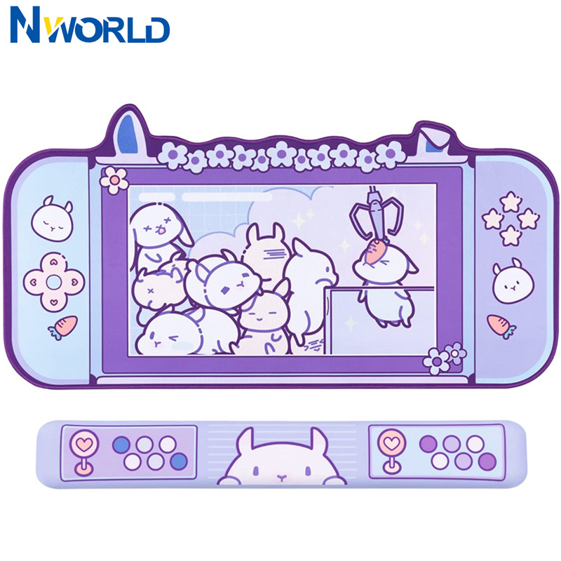 Tradescantia Purple - 大型Kawaii-ゲーム用マウスパッド,かわいいピンク,紫,砂,滑り止め,デスクトップおよびラップトップ用アクセサリー