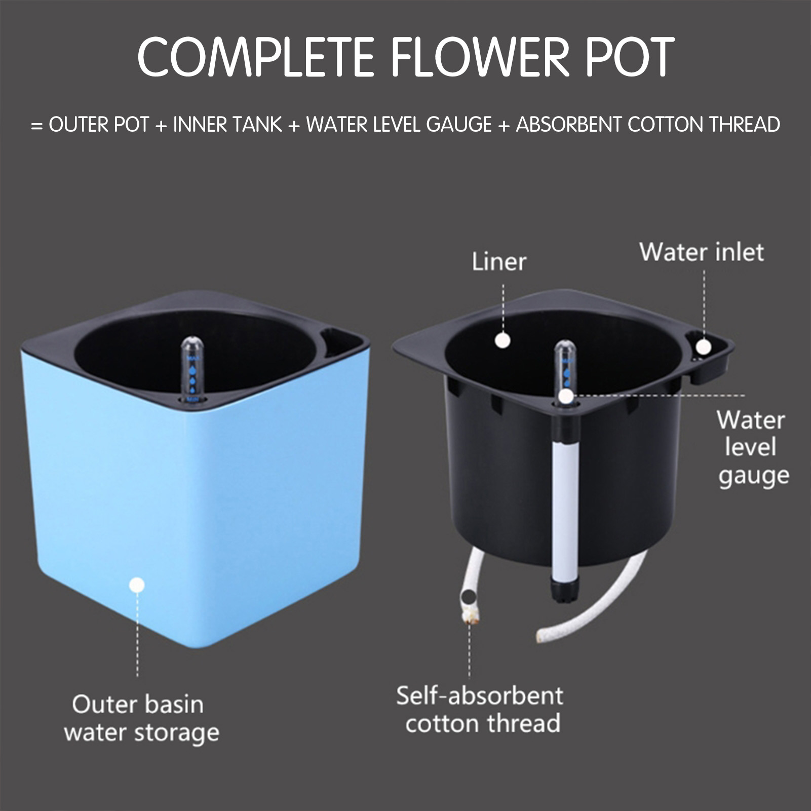 自動自己散水花植物ポット園芸フラワーポットリビングルームの装 - Aloe Vera Pot のレビューと価格