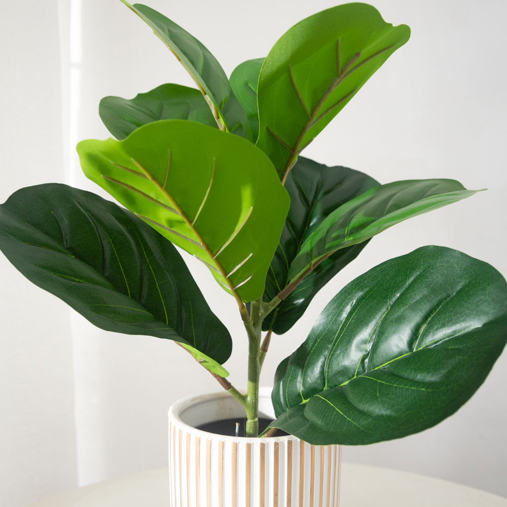 38 センチメートル 9 フォーク人工フィカス植物プラスチッ - Ficus Lyrata Tree のレビューと価格