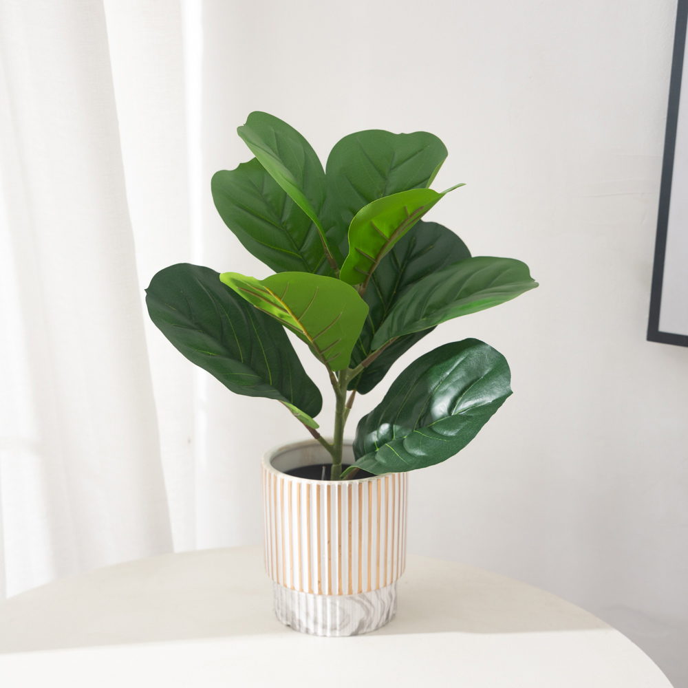38 センチメートル 9 フォーク人工フィカス植物プラスチッ - Ficus Lyrata Tree のレビューと価格
