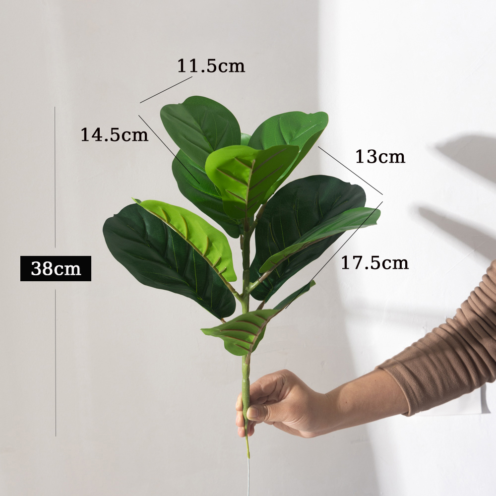 38 センチメートル 9 フォーク人工フィカス植物プラスチッ - Ficus Lyrata Tree のレビューと価格