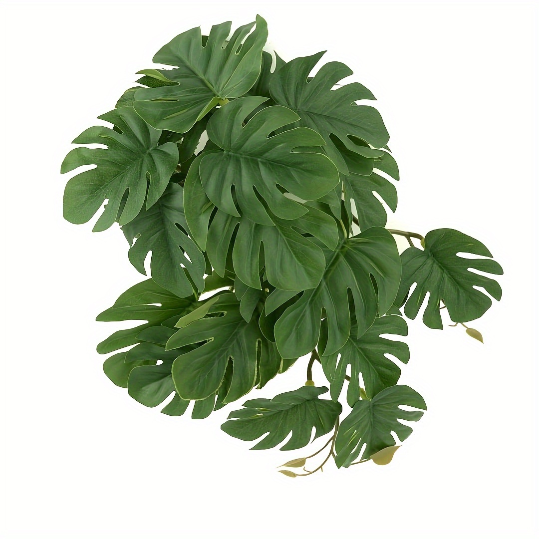 爬虫類飼育ケージ用人工吊り下げ植物 フェイクモンステラ フェ - Monstera Adansonii のレビューと価格