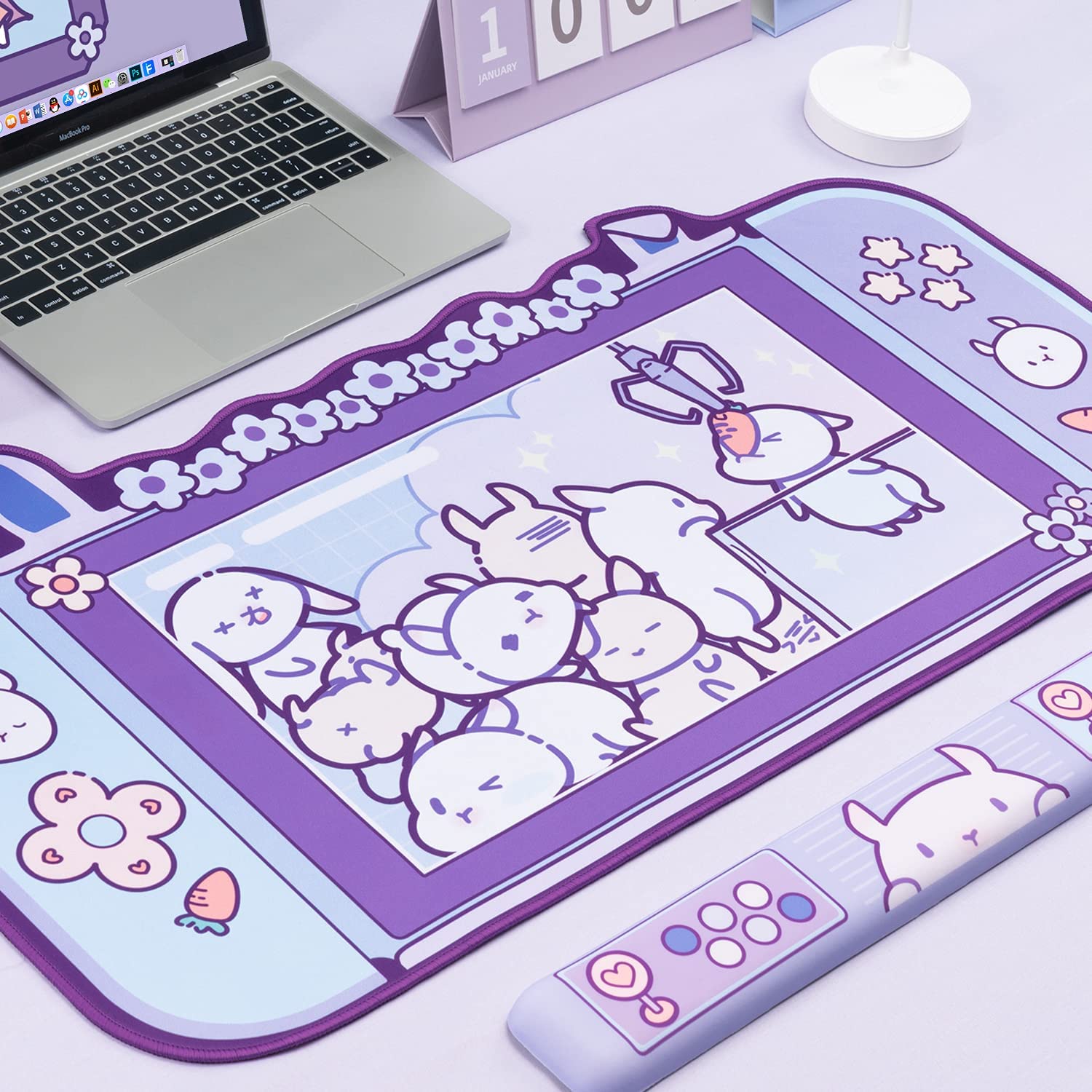 大型Kawaii-ゲーム用マウスパッド,かわいいピンク,紫, - Tradescantia Purple のレビューと価格